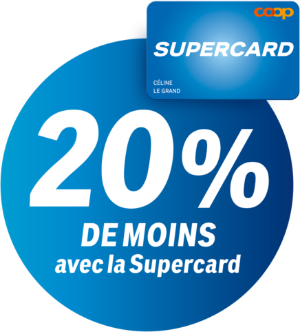 20% de moins avec la Coop Supercard